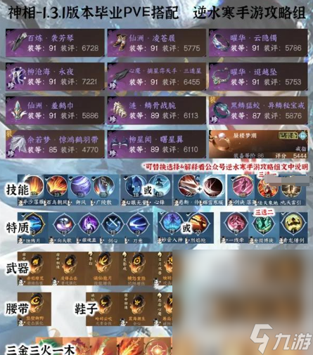 《逆水寒手游》1.3.1全职业PVE毕业配装一览