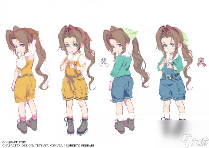 《最终幻想7：重制版》官方分享幼年爱丽丝早期设定图