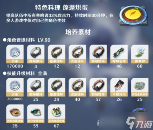 鸣潮秧秧培养材料一览