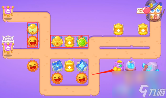 保卫萝卜4阿波与魔法宝藏第61关通关攻略