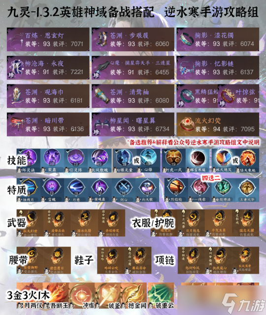 逆水寒手游搭配攻略 1.3.3版本英雄神域PVE搭配