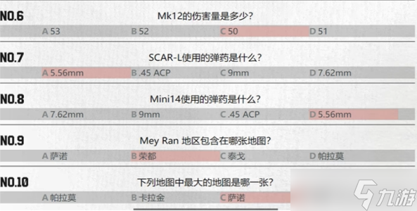 pubg重返故地答題答案大全