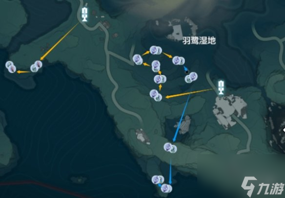 鸣潮紫晶簇速刷路线图一览