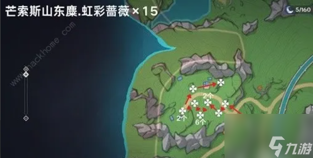 原神虹彩蔷薇怎么快速采集 原神虹彩蔷薇快速采集位置图一览