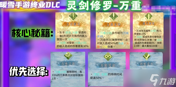 暖雪手游终业DLC新流派灵剑修罗开荒攻略