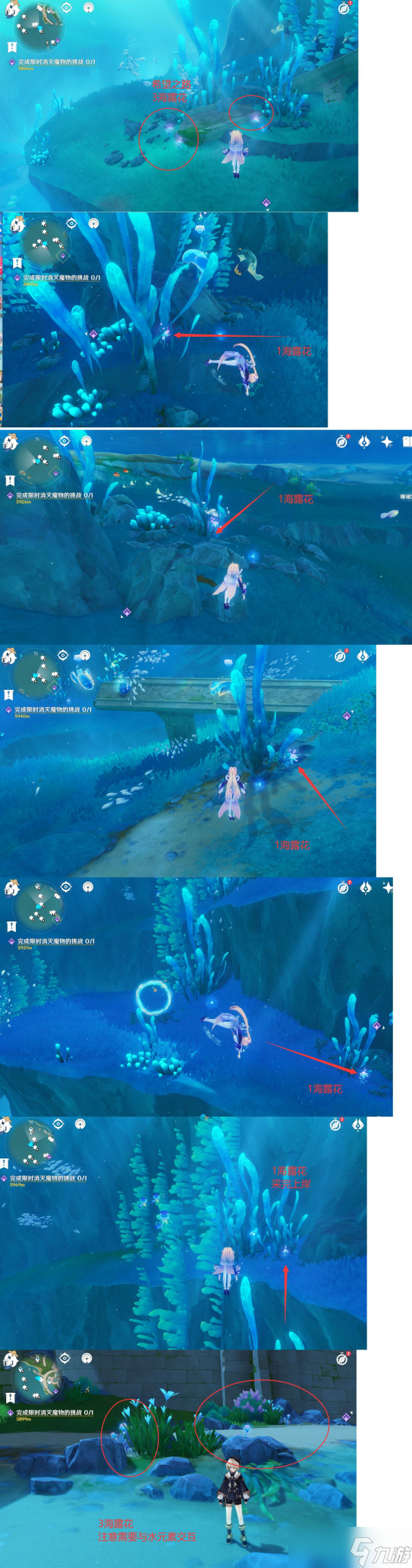 【原神】V4.7攻略 | 希格雯突破材料 | 海露花采集（水下部分）