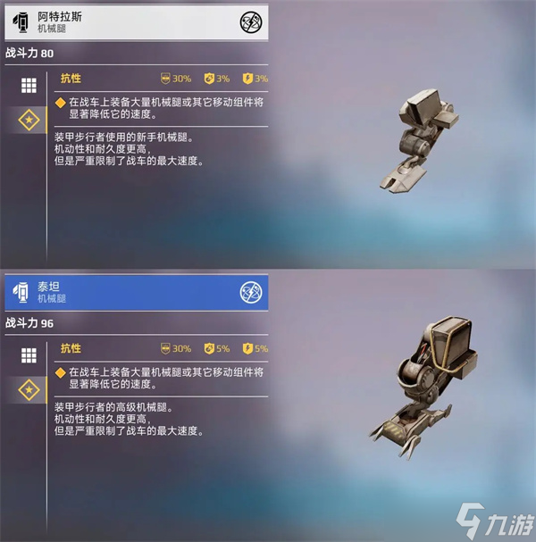 創(chuàng)世戰(zhàn)車游戲機(jī)械腿類型以及功能介紹詳解