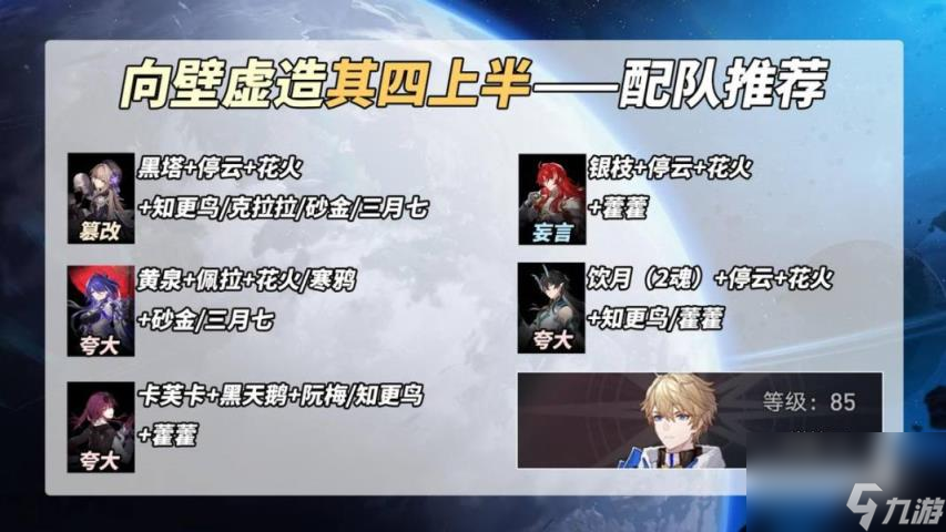 星穹铁道2.3向壁虚造其四上半配队推荐 向壁虚造其四上半打法攻略