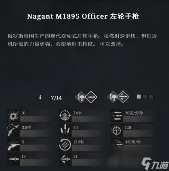 《獵殺：對決》NagantM1895軍用手槍傷害怎么樣