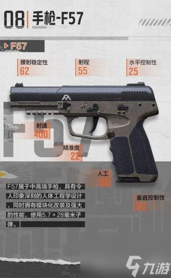 暗区突围F57手枪怎么样 暗区突围F57手枪属性一览