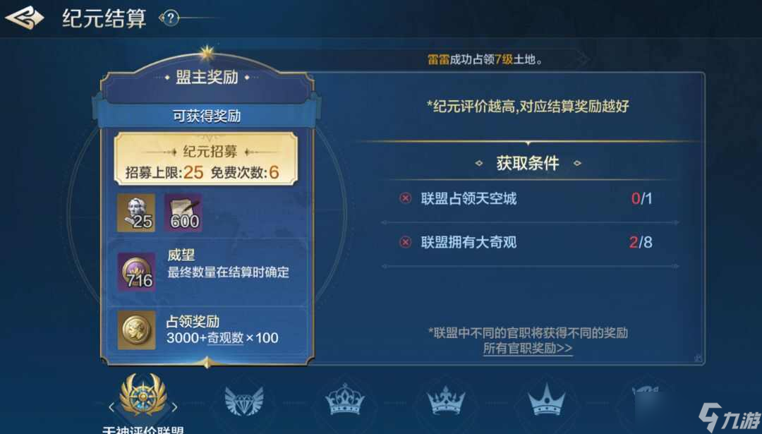 世界启元纪元结算机制攻略