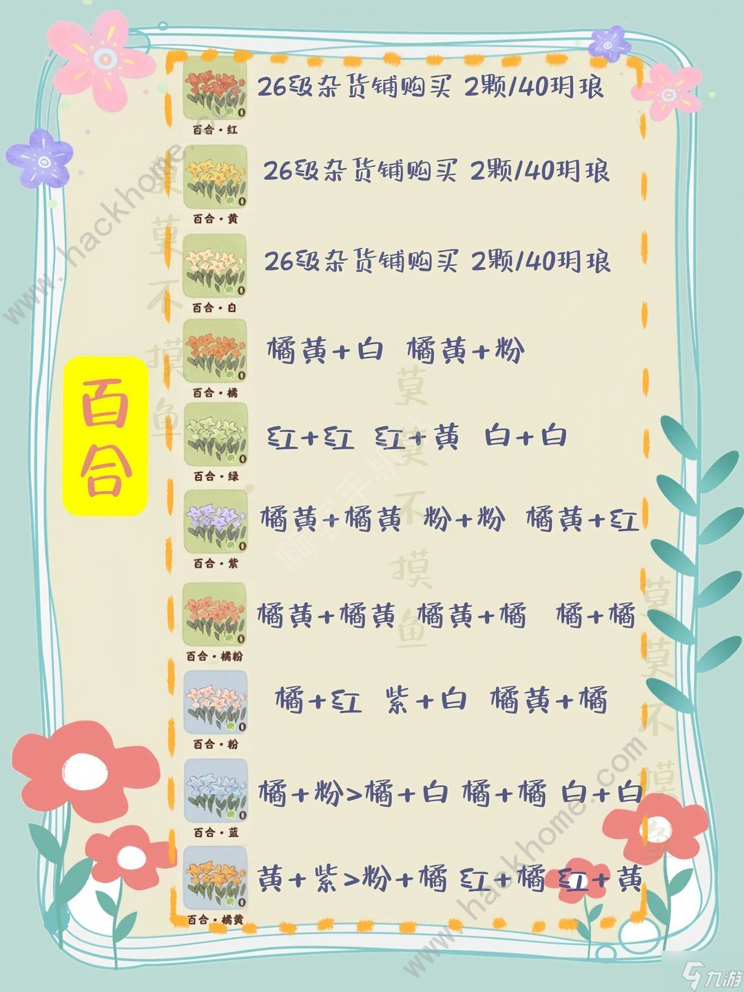 桃源深处有人家花圃育种最新配方大全 75种全部花圃育种公式一览