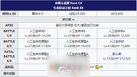 FGOFZ复刻爱因兹贝伦城配置攻略 自由本掉落表详解