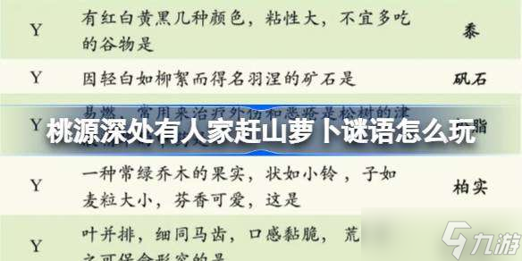 桃源深處有人家趕山蘿卜謎語(yǔ)怎么玩 趕山蘿卜謎語(yǔ)答案介紹