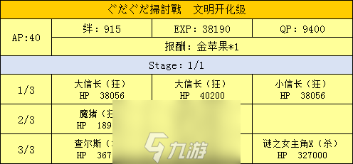 FGO掃蕩戰(zhàn)文明開化級配置攻略 掃討戰(zhàn)配置掉落