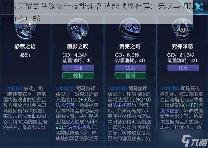 王者荣耀司马懿最佳技能连招 技能顺序推荐：无尽与闪现,解锁新的可能