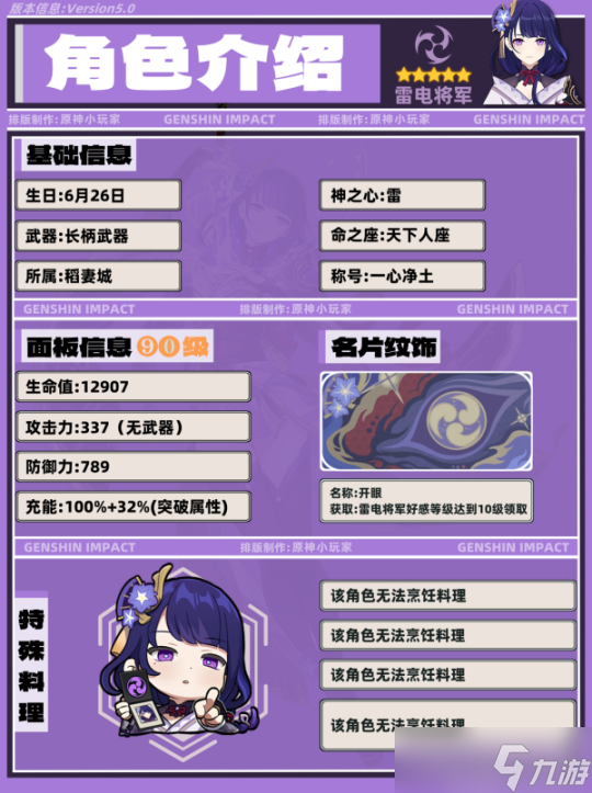 【原神】V5.0攻略 | 雷電將軍角色培養(yǎng)攻略