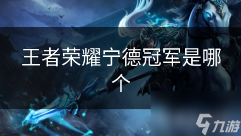 王者荣耀宁德冠军是哪个