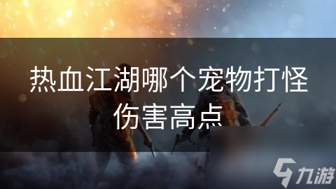 热血江湖哪个宠物打怪伤害高点