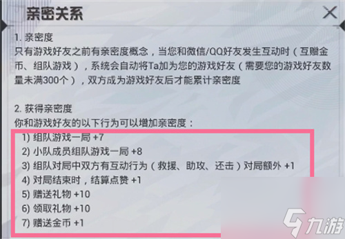 和平精英亲密度最低多少 亲密度机制介绍