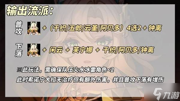 《原神》希諾寧雙流派養(yǎng)成思路