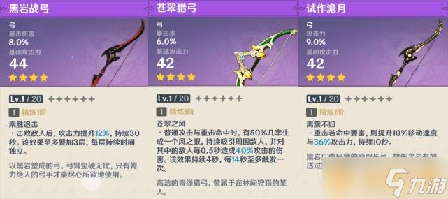《原神》甘雨武器推薦