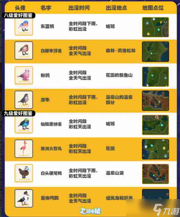 心动小镇观鸟图鉴 心动小镇观鸟注意事项