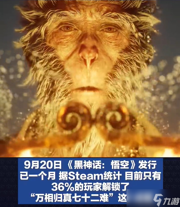 《黑神话》Steam首月通关率曝光 不足四成引关注