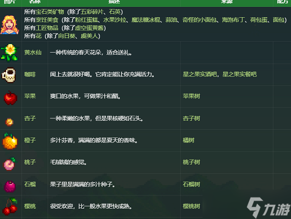 星露谷物语海莉喜欢什么东西