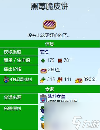 星露谷物語黑莓脆皮餅配方怎么獲得