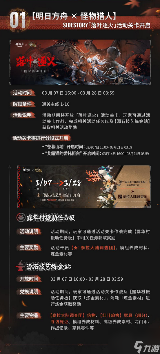 明日方舟x怪物猎人展开联动3月7日正式公布