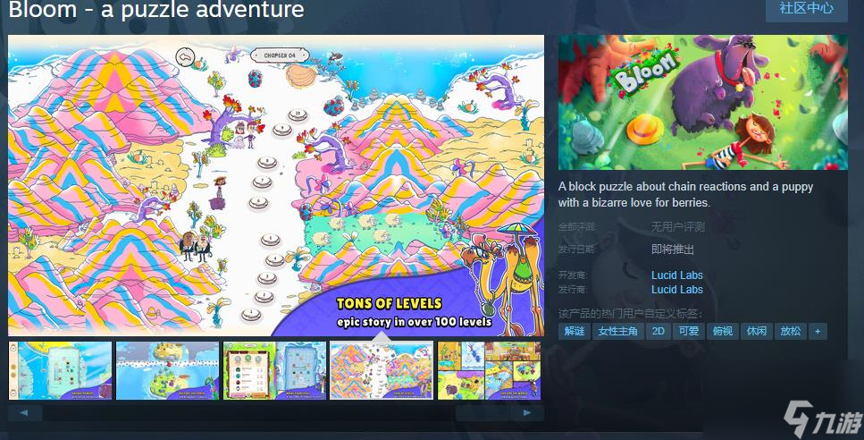 方块拼图游戏《Bloom a puzzle adventure》Steam页面开放 发行日期待定