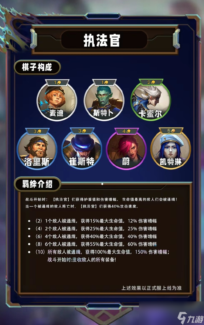 云顶之弈S13执法官羁绊效果一览
