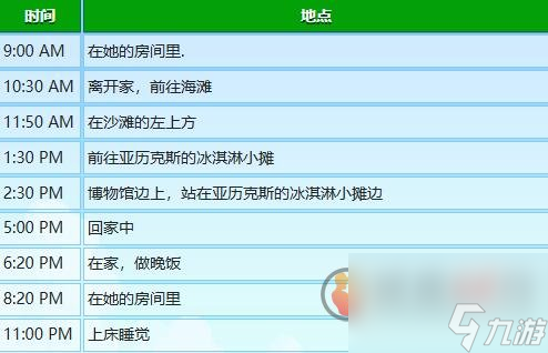 星露谷物语海莉行程图 星露谷物语海莉行程表一览