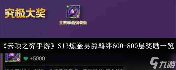 《<a id='link_pop' class='keyword-tag' href='https://www.9game.cn/yundingzhiyi/'>云顶之弈手游</a>》S13炼金男爵羁绊600-800层奖励一览