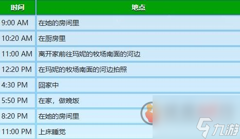 星露谷物語(yǔ)海莉行程圖 星露谷物語(yǔ)海莉行程表一覽