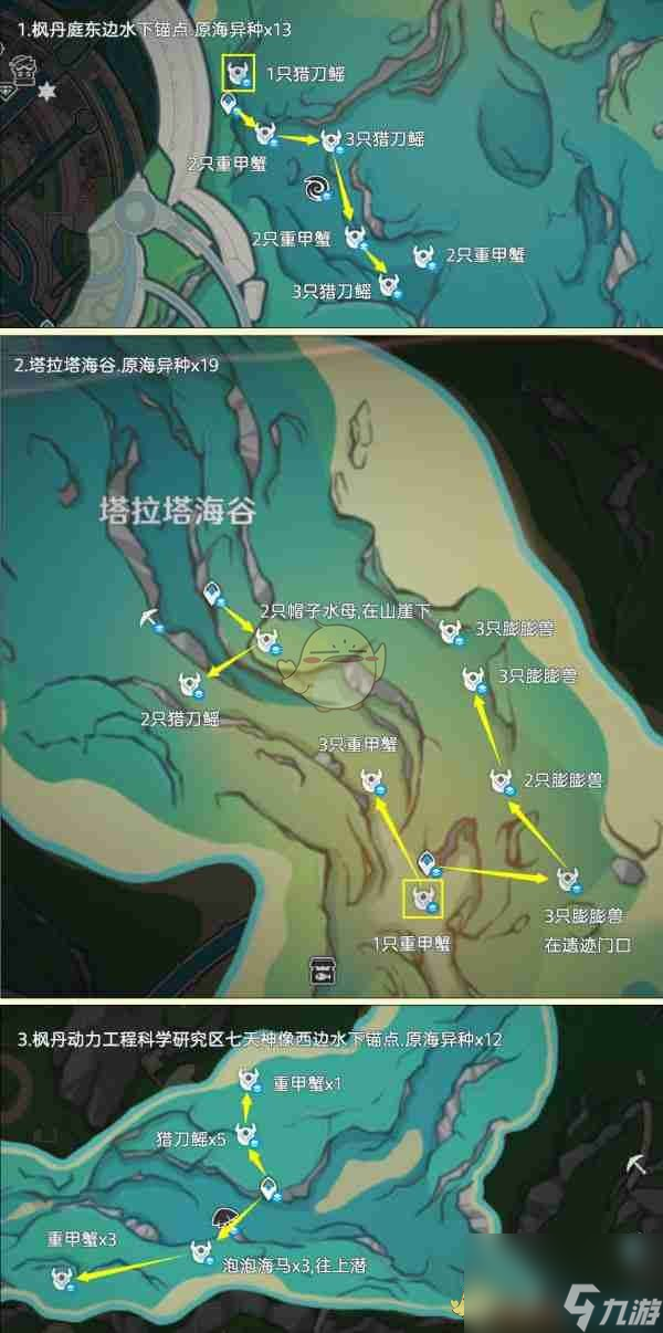 原神异海凝珠采集路线图介绍