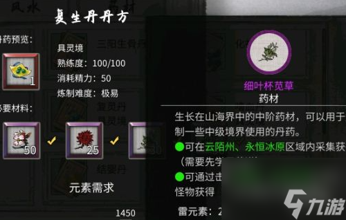 鬼谷八荒炼丹配方大全