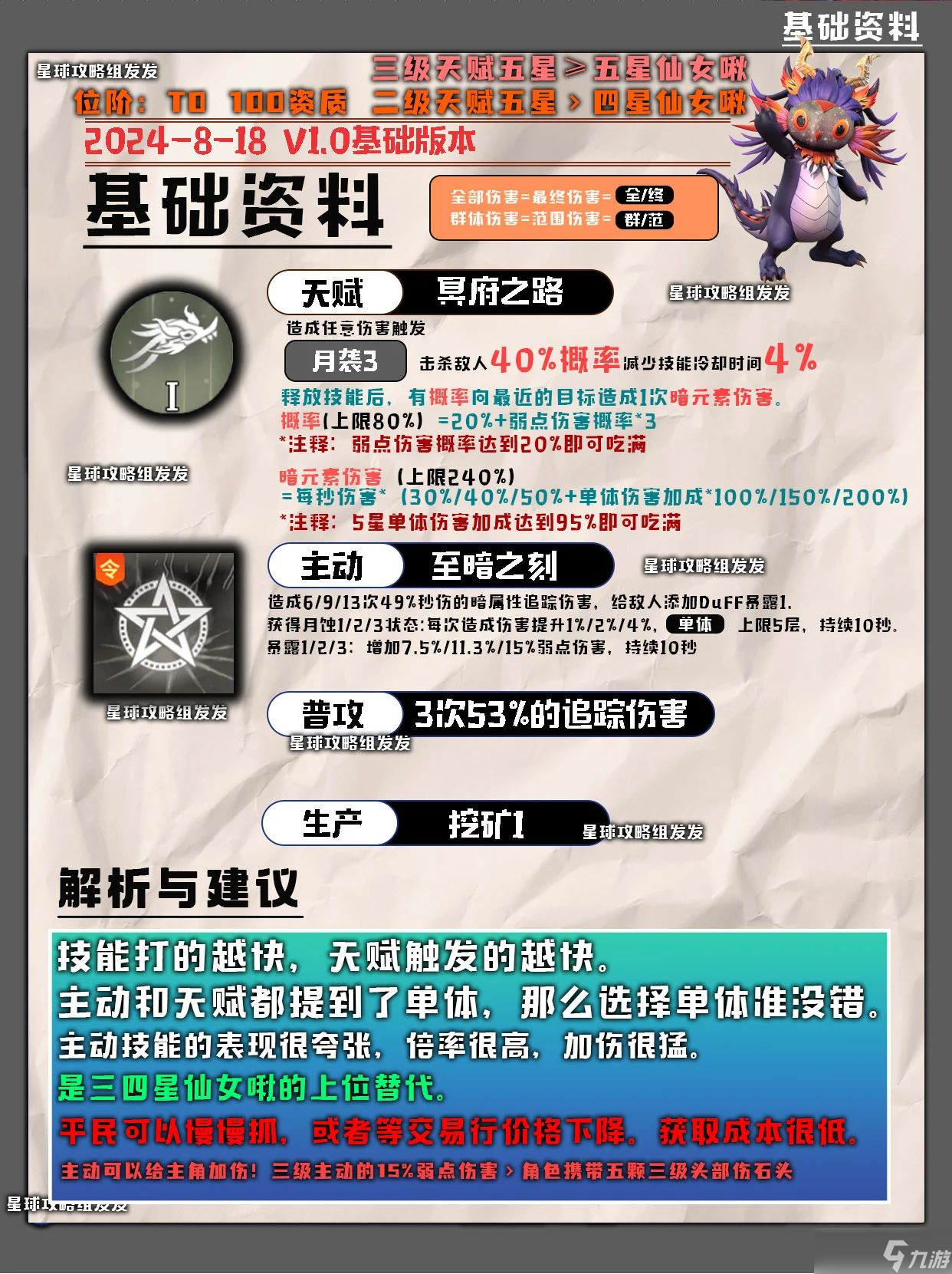 创造吧！我们的星球啾啾攻略｜暗属性啾啾推荐攻略，帮你推荐强力啾啾！
