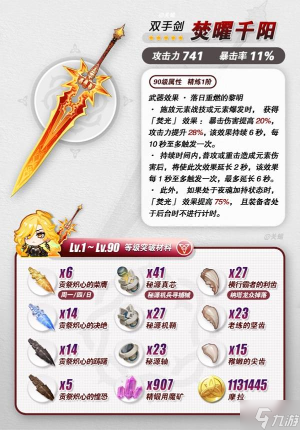 《原神》焚曜千阳突破材料收集攻略 火神玛薇卡专武突破材料点位分享