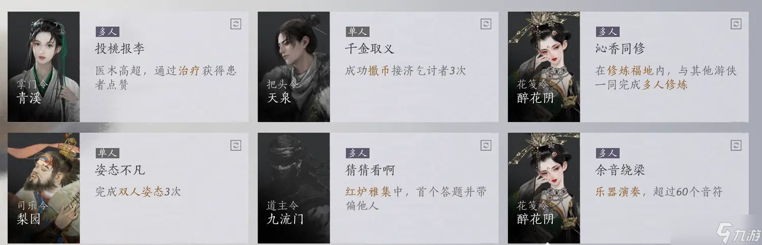 《燕云十六声》每日必做事项
