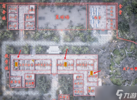 《灵异校园》各关血符位置