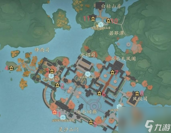 《诛仙世界》灵汐阁百景游观景点位置详解