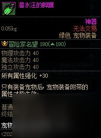 《DNF》夏日礼包宠物装备属性介绍
