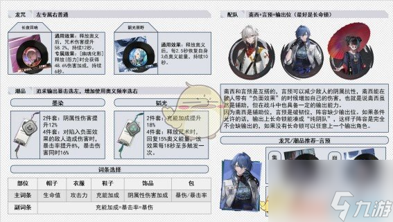 归龙潮斋西培养及配队攻略