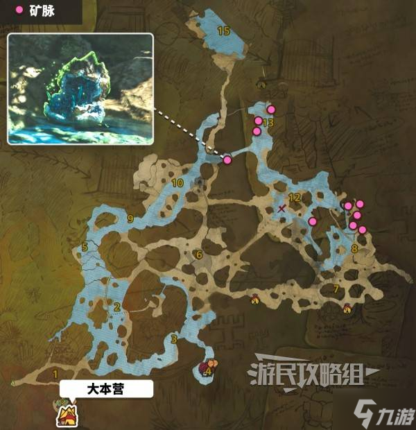 《怪物猎人荒野》绯红森林矿脉点位及采集路线推荐 森林矿石在哪