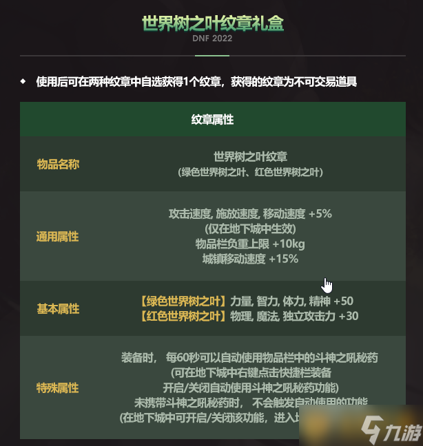 《DNF》2022五一套纹章属性介绍
