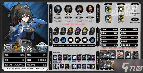 《绝区零》朱鸢1.6版本培养一图流