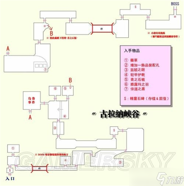 伊苏6地图攻略-古拉纳峡谷等物品收集点位