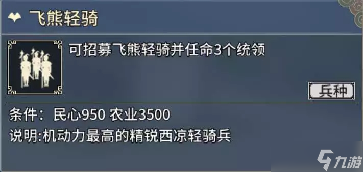 《汉末霸业》骑兵特殊兵种介绍